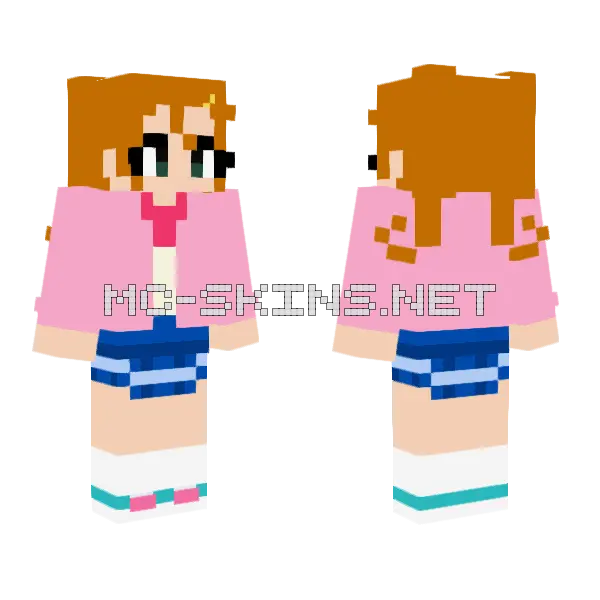Tanpopo Girl Minecraft skin, front and back