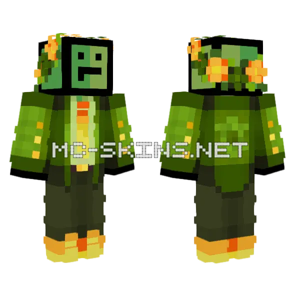 Tapl Lime Llamas MCC Minecraft skin, front and back