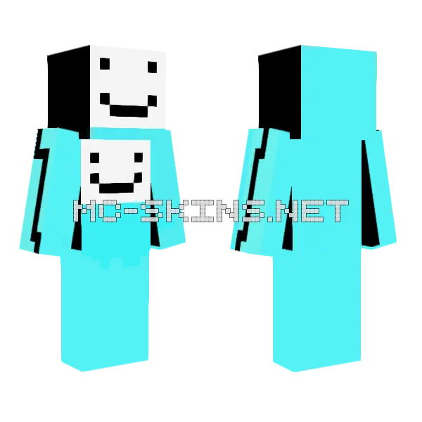Teal Dream Minecraft skin, front and back
