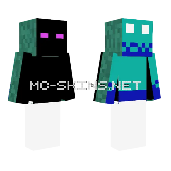 Teal Enderman Suit, front and back