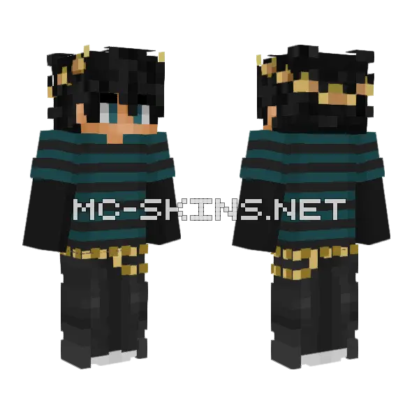 Teal Green Mariachi Minecraft skin, front and back