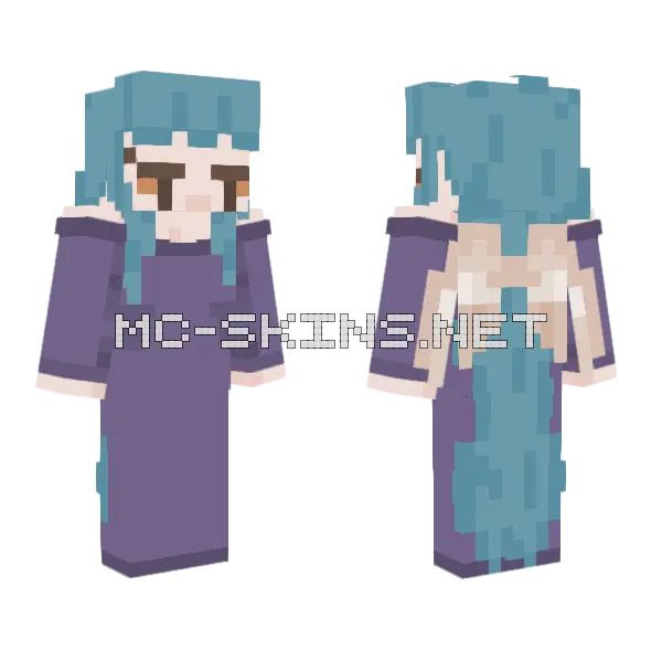 Teal Hair Girl, front and back