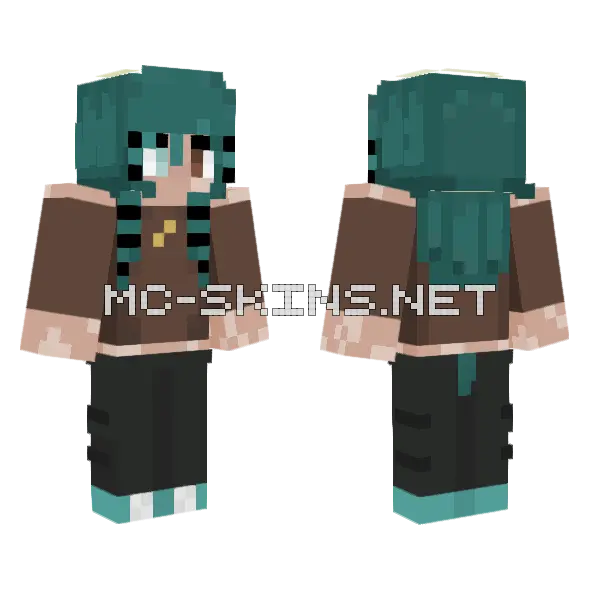 Teal Haired Girl, front and back