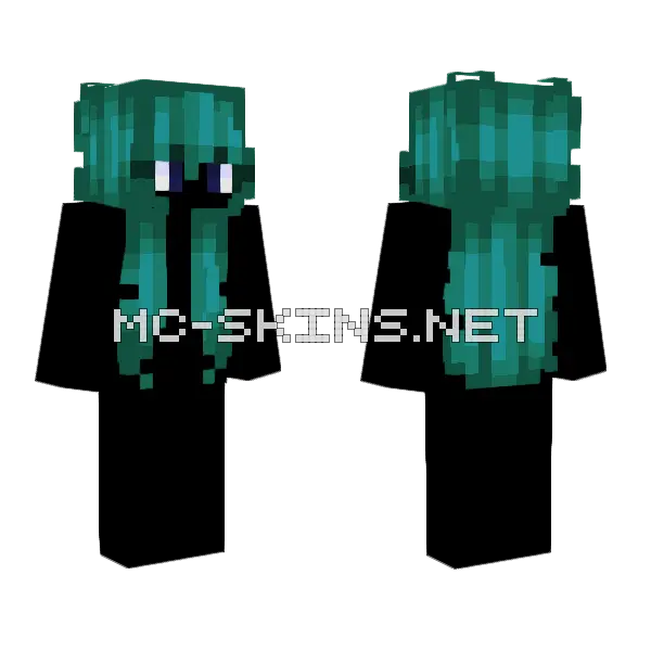 Teal Hb Long Minecraft skin, front and back
