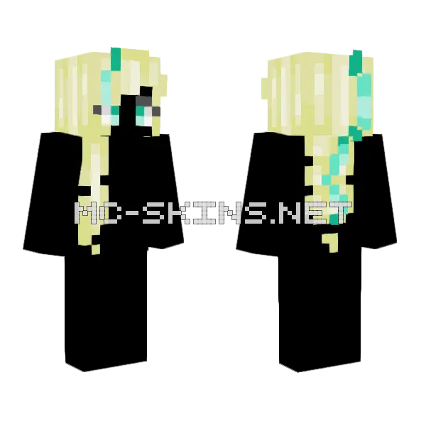 Teal Highlights HB Minecraft skin, front and back