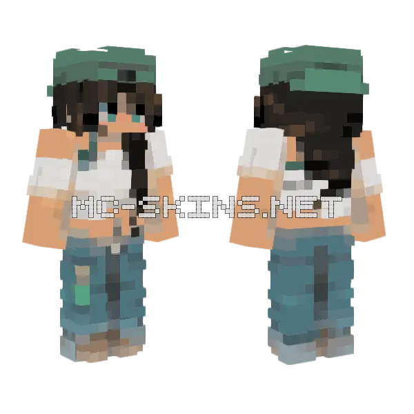 Teal Hooded Figure, front and back