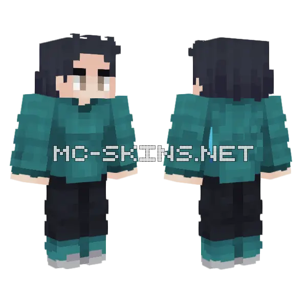 Teal Hoodie Boy, front and back