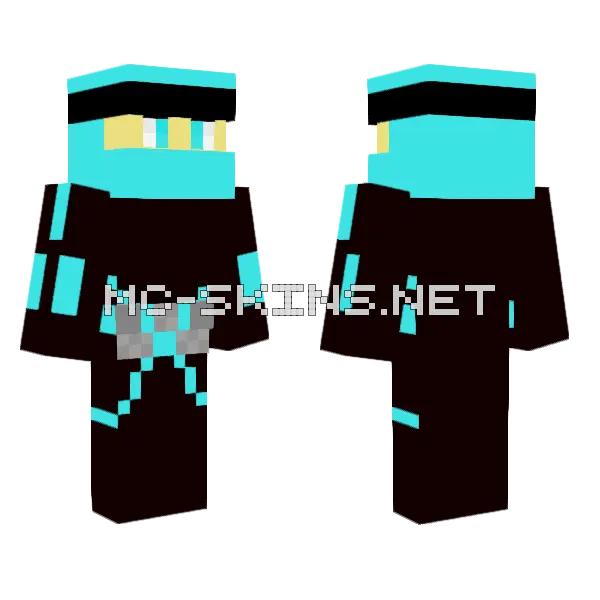 Teal Ninja Crystalized, front and back