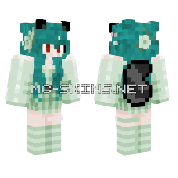 Teal Panda Cub, front and back