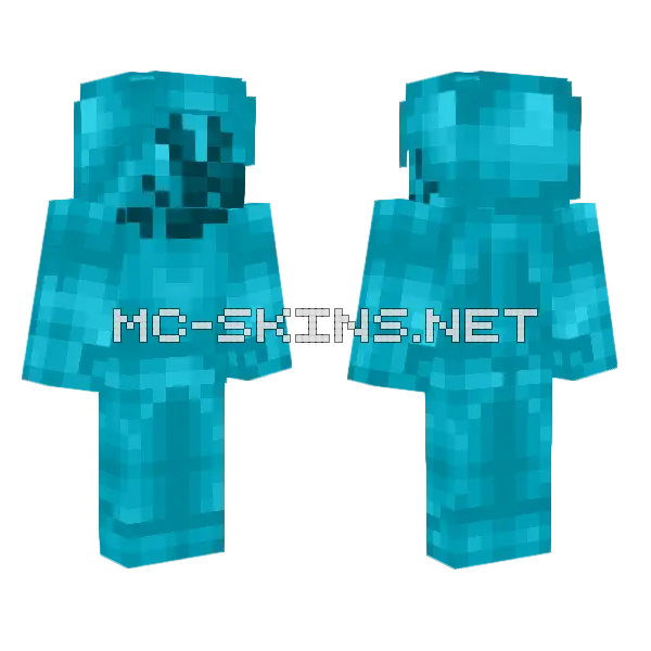 Teal Steve Turing Into Elder Teal Minecraft skin, front and back