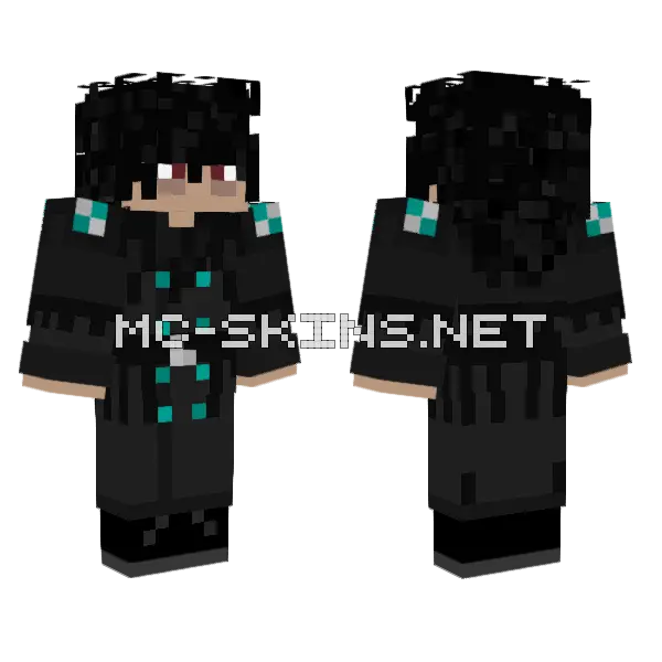 Teal Vampire 2 Minecraft skin, front and back