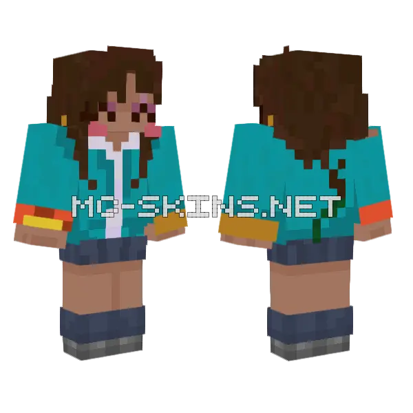 Teal Vest Outfit, front and back