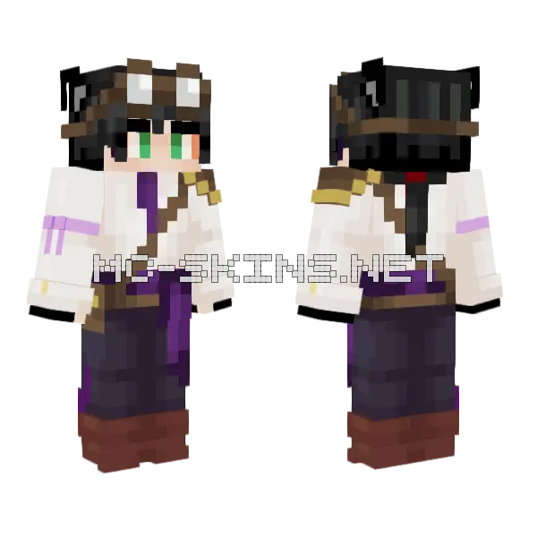 Techno Support Streamer Minecraft skin, front and back