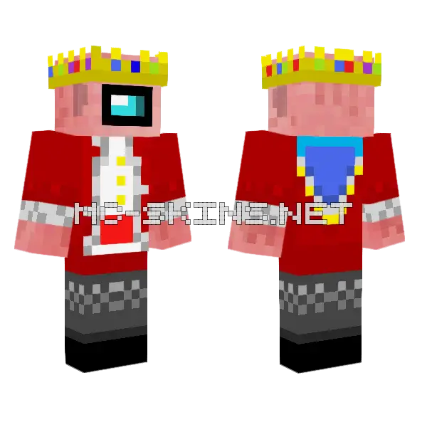 Technoblade Among Us Minecraft skin, front and back