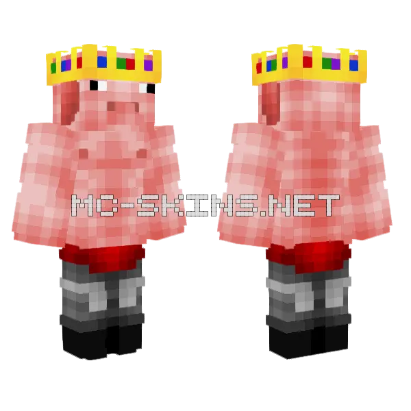 Technoblade But Shirtless Minecraft skin, front and back