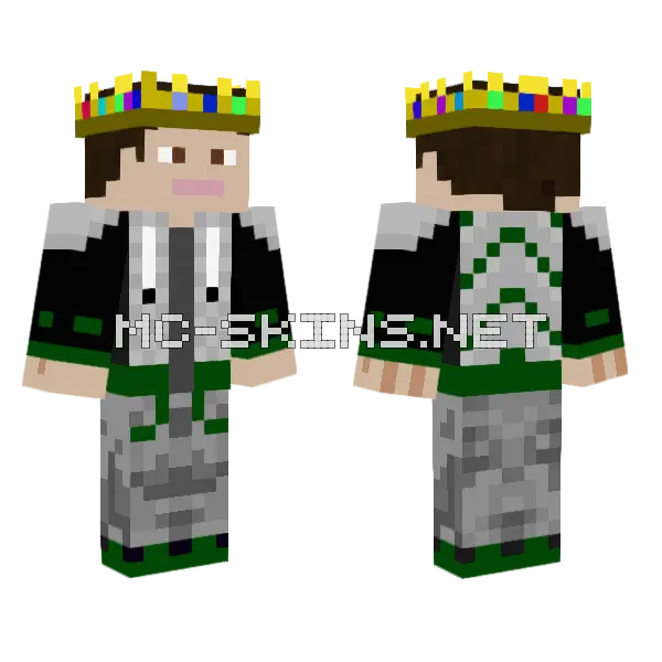 Technoblade Crown Skin Minecraft skin, front and back