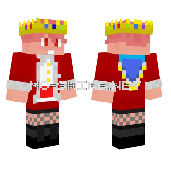 Technoblade Human Skin Minecraft skin, front and back