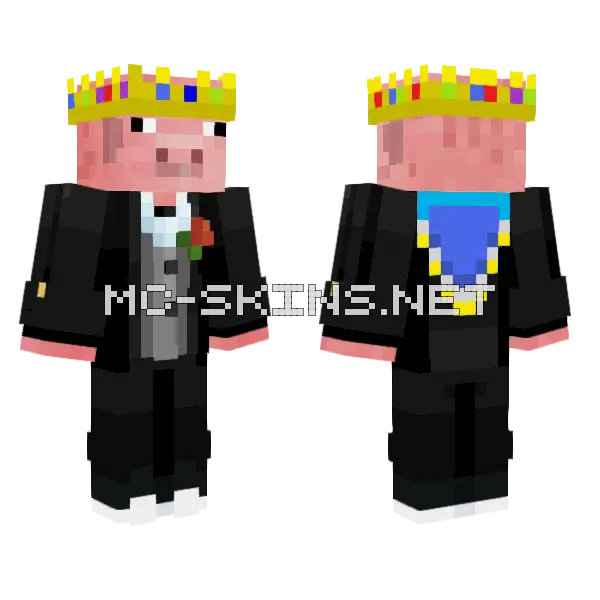Technoblade Never Dies Gentleman Minecraft skin, front and back