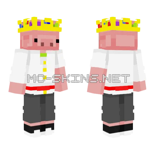 Technoblade Never Dies Red Clothing Minecraft skin, front and back