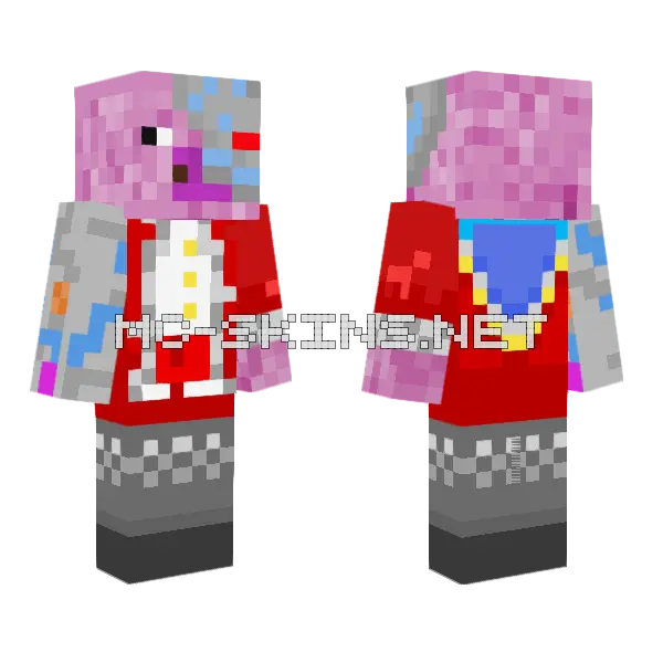 Technopig Skin Minecraft skin, front and back