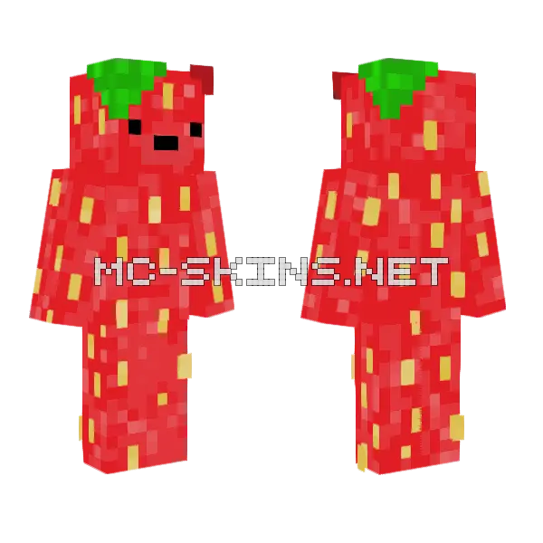 Teddyberry Strawberry Minecraft skin, front and back