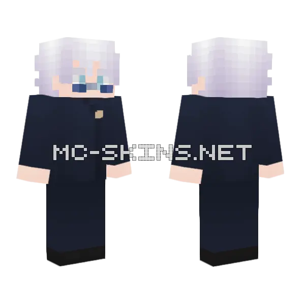 Teen Gojo Minecraft skin, front and back
