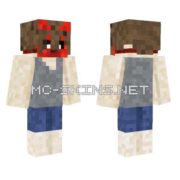 Teen Michael Afton Mask On Minecraft skin, front and back