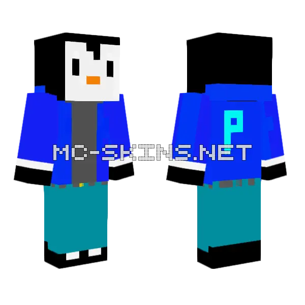 Teen Penguin Minecraft skin, front and back