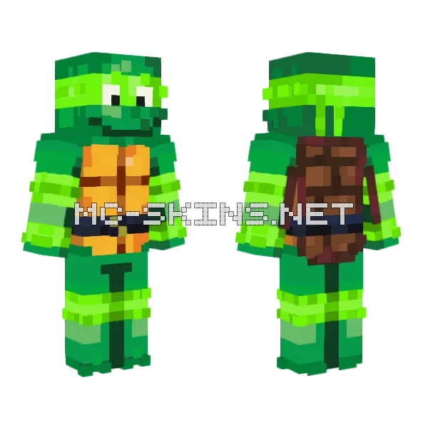 Temo Green Creature Minecraft skin, front and back