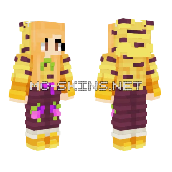 Tetraaonline Topaz Tigers Chaos Clash Minecraft skin, front and back