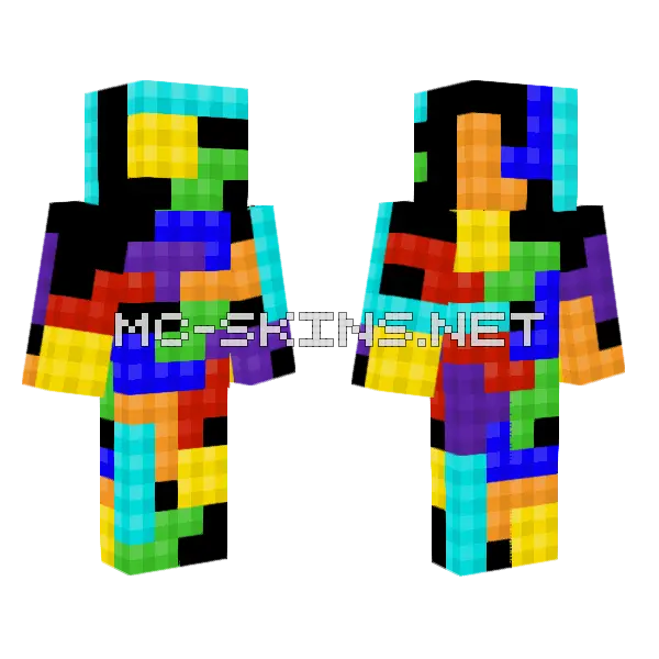 Tetris Blocks Minecraft skin, front and back