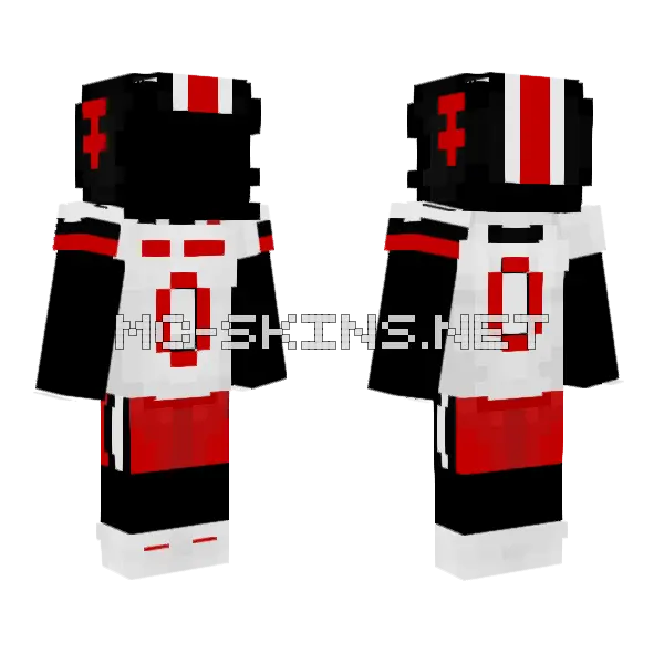 Texas Tech Away Minecraft skin, front and back