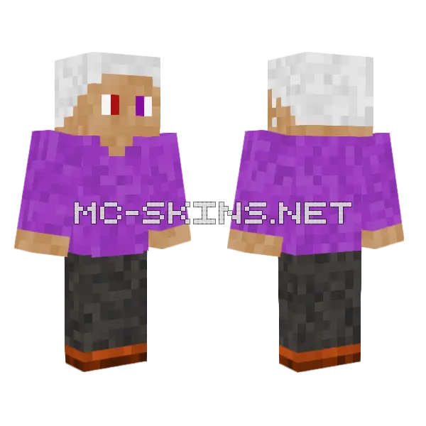 Textured Luna V2 Minecraft skin, front and back