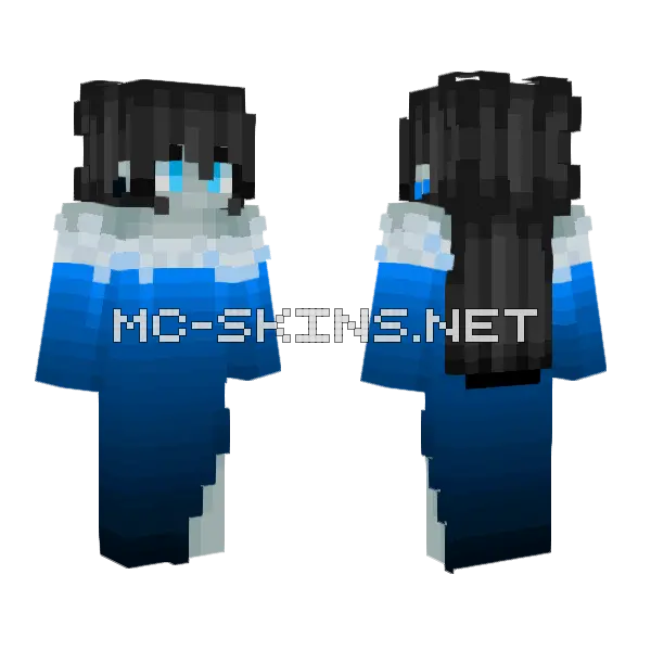 Thalassophobia Blue Outfit Minecraft skin, front and back