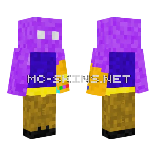 Thanos Minecraft skin, front and back