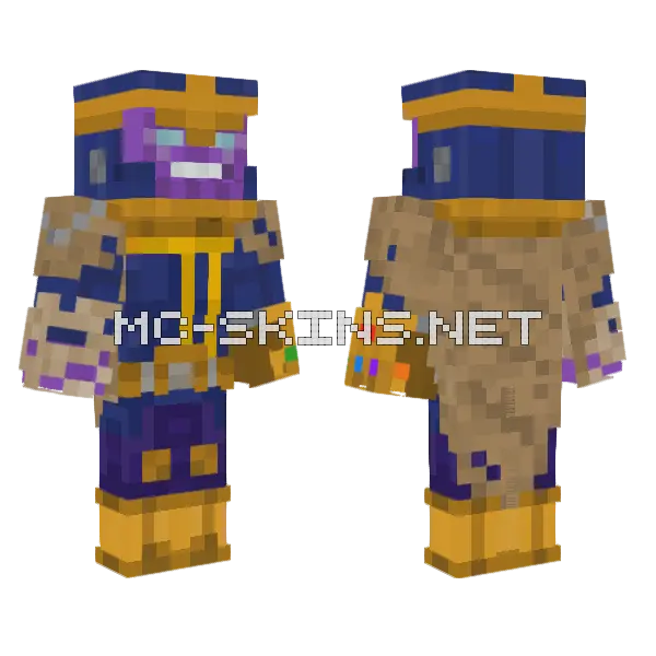 Thanos Minecraft skin, front and back