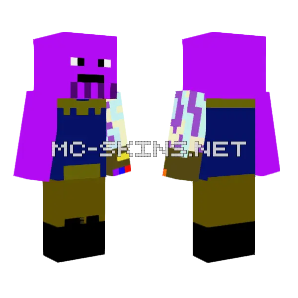 Thanos Minecraft skin, front and back