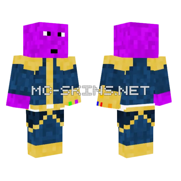 Thanos Minecraft skin, front and back