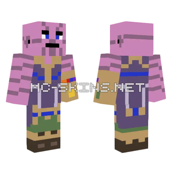 Thanos Minecraft skin, front and back