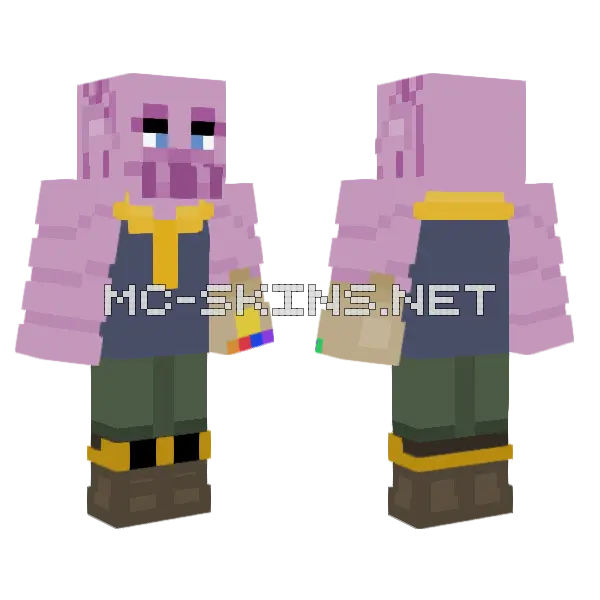 Thanos Infinity War Minecraft skin, front and back