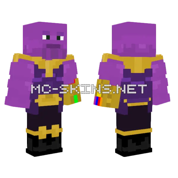 Thanos Skin Minecraft skin, front and back