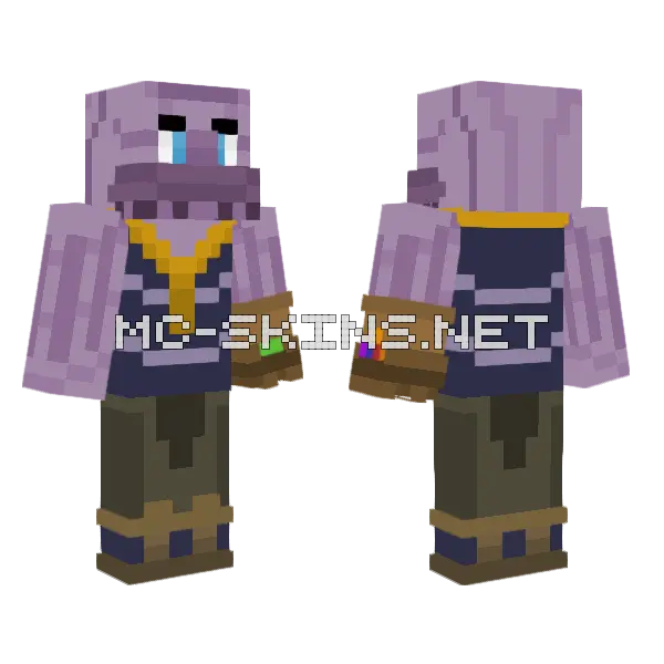 Thanos Skin Minecraft skin, front and back