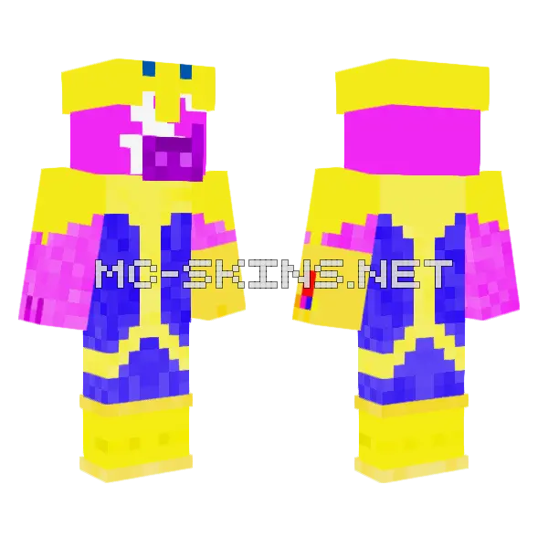 Thanos Skittle Skin Minecraft skin, front and back