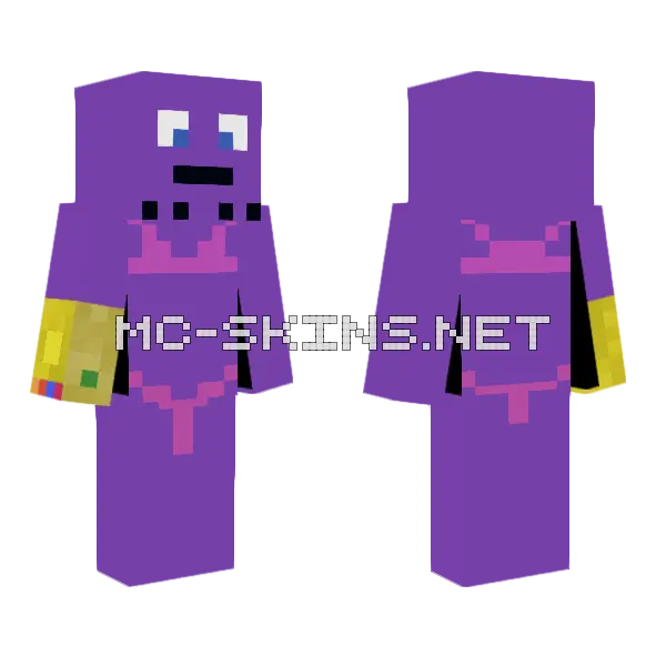 Thanos Summertime Marvel Rivals Minecraft skin, front and back