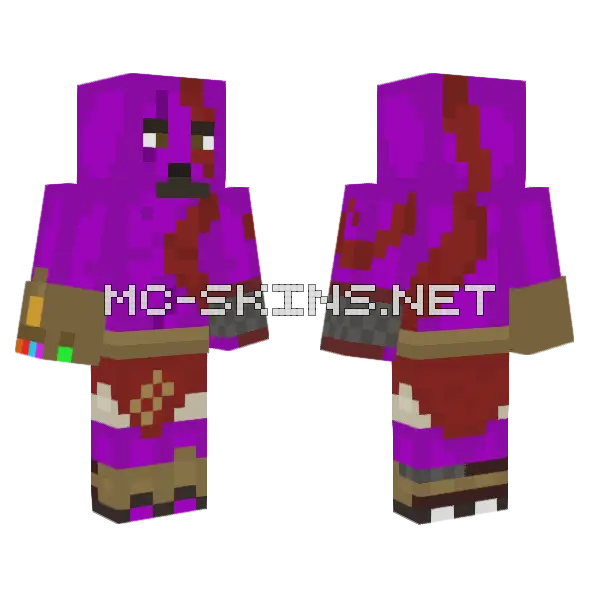 Thanos X Kratos Minecraft skin, front and back