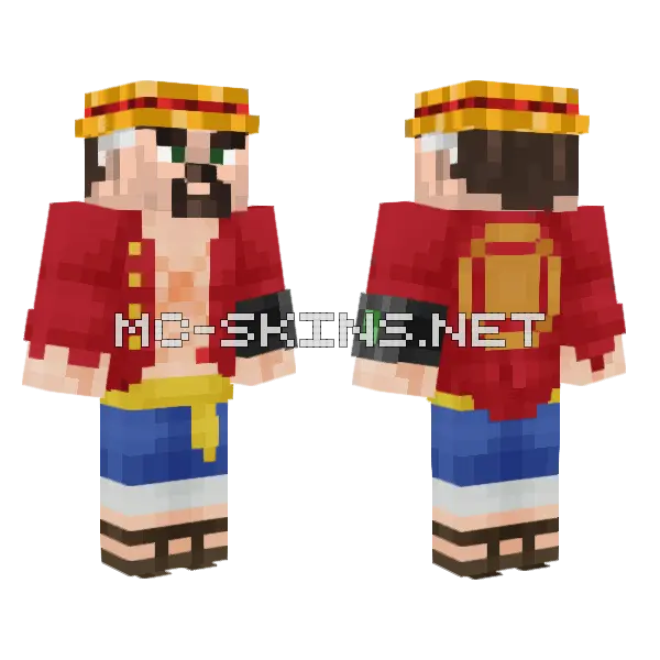 Thatalienguy Luffy Minecraft skin, front and back
