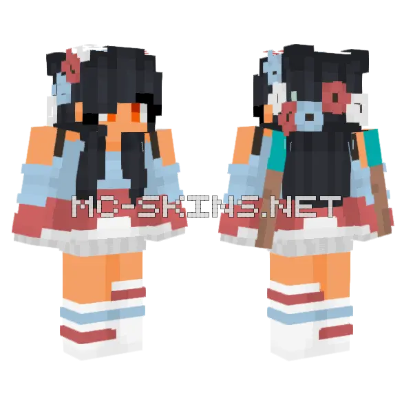 The 4th Aphmau Minecraft skin, front and back