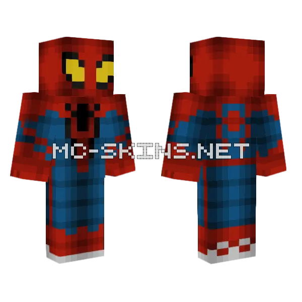 The Amazing Spider-Man Minecraft skin, front and back