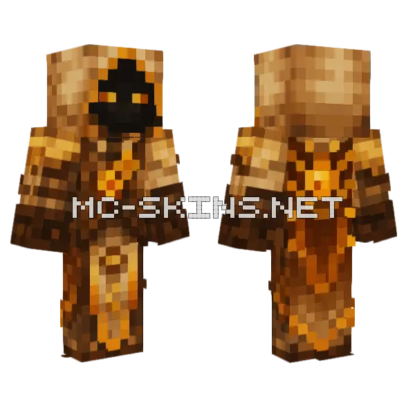 The Amber Wanderer Minecraft skin, front and back