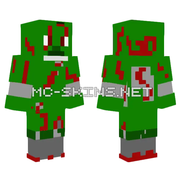 The Animatronic Springtrap Minecraft skin, front and back